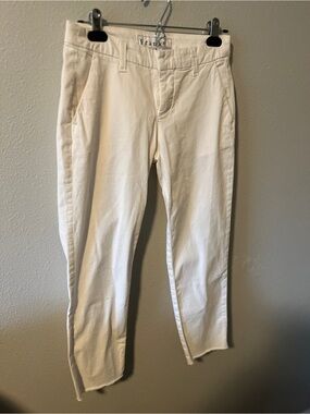 Frank & Eileen Cream Ankle Crop Slim Jeans